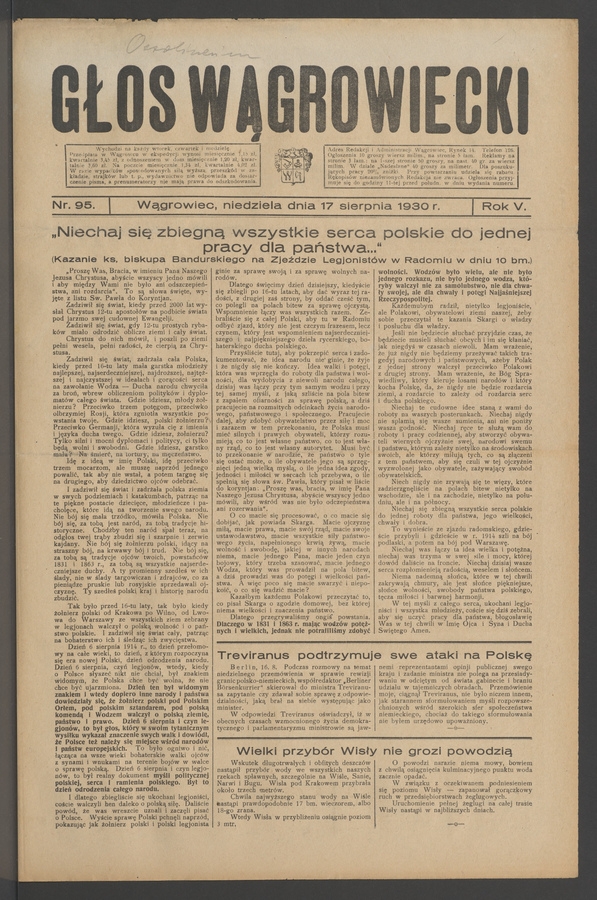 Głos Wągrowiecki. Rok 5, 1930, numer 95