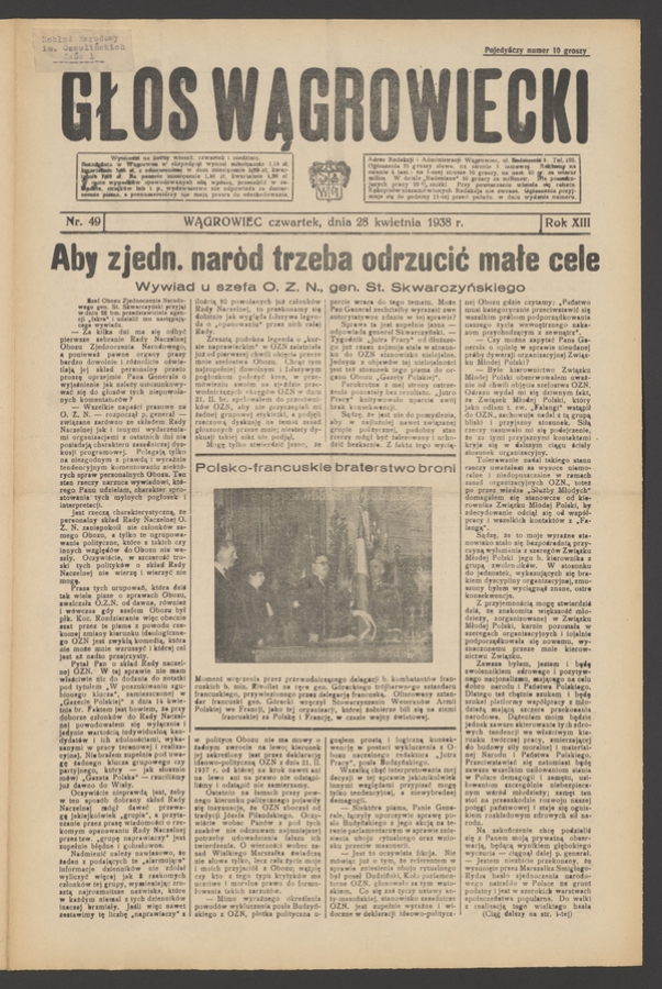 Głos Wągrowiecki. Rok&nbsp;13, 1938, numer&nbsp;49