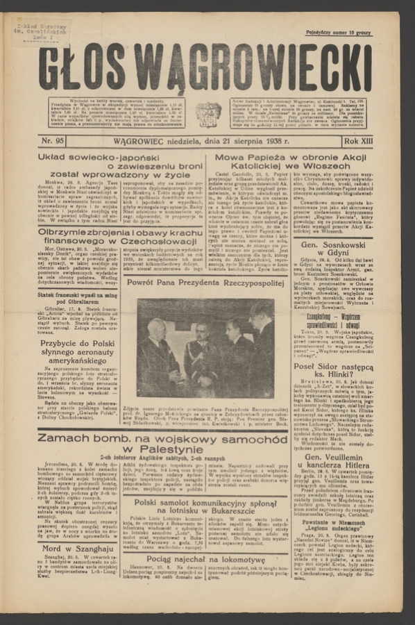 Głos Wągrowiecki. Rok&nbsp;13, 1938, numer&nbsp;95
