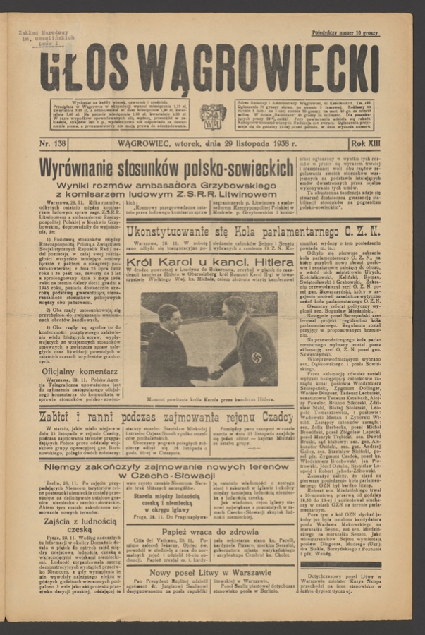 Głos Wągrowiecki. Rok&nbsp;13, 1938, numer&nbsp;138