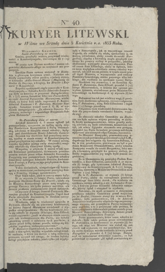 Kuryer Litewski. 1833, numer 40
