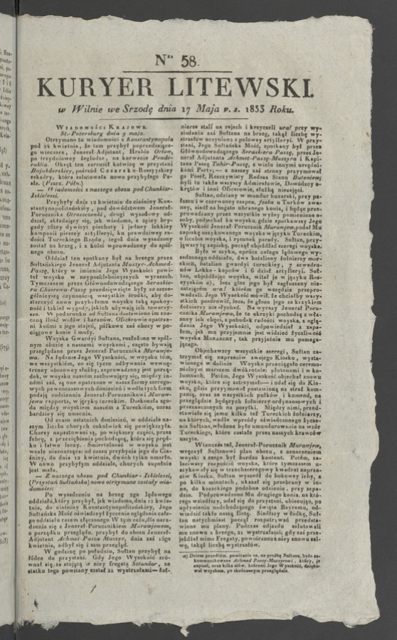 Kuryer Litewski. 1833, numer 58