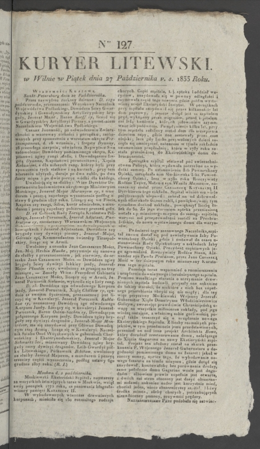 Kuryer Litewski. 1833, numer 127