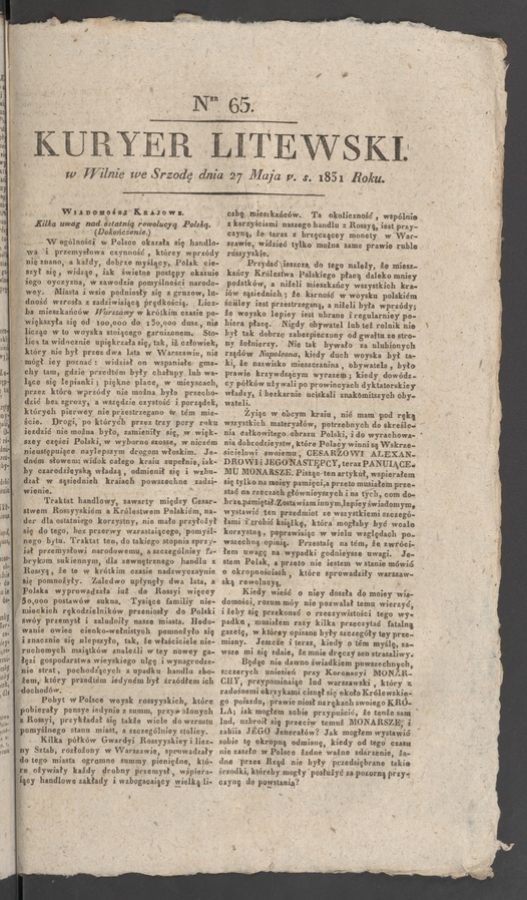 Kuryer Litewski. 1831, numer 65