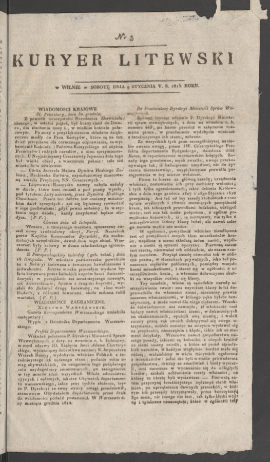 Kuryer Litewski. 1815, numer 3