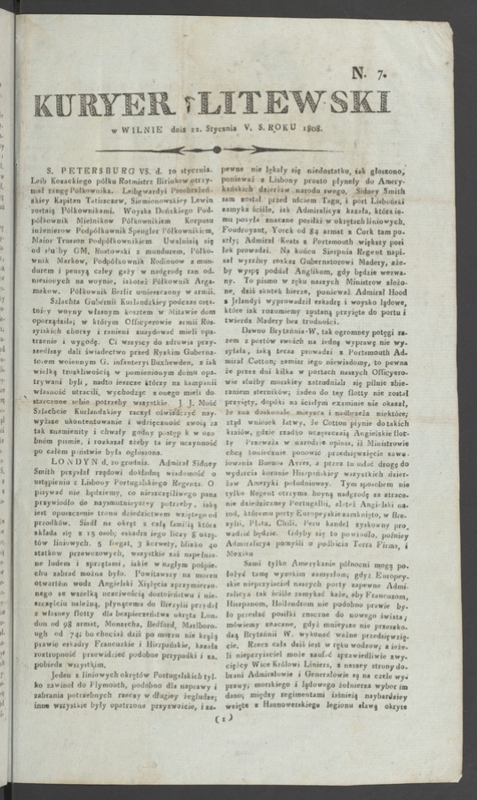 Kuryer Litewski. 1808, numero&nbsp;7