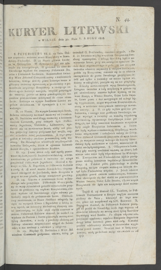 Kuryer Litewski. 1808, numero 44