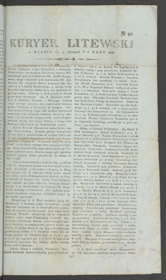 Kuryer Litewski. 1808, numero 90