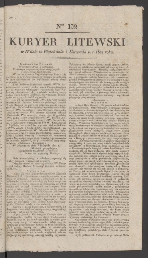 Kuryer Litewski. 1821, numer 132