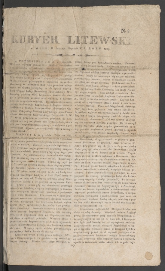 Kuryer Litewski. 1809, numero 8