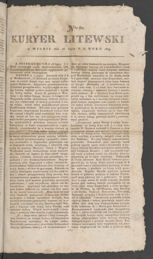 Kuryer Litewski. 1809, numero 60