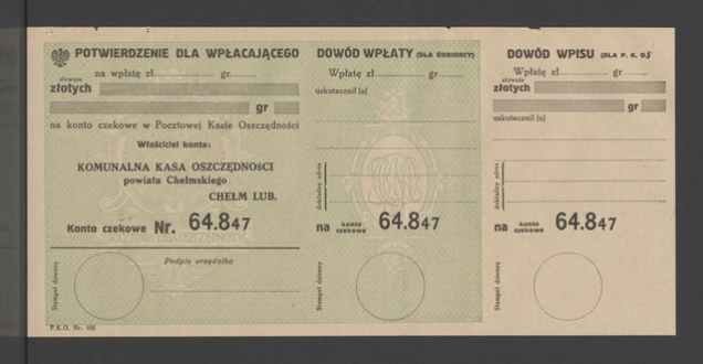 Na rachunek „Kroniki Nadbużańskiej” prenumerata. Potwierdzenie dla wpłacającego