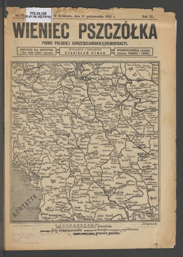 Wieniec-Pszcz&oacute;łka&nbsp;: pismo polskiej chrześcijańskiej demokracyi. Rok&nbsp;40, 1915, numer&nbsp;42
