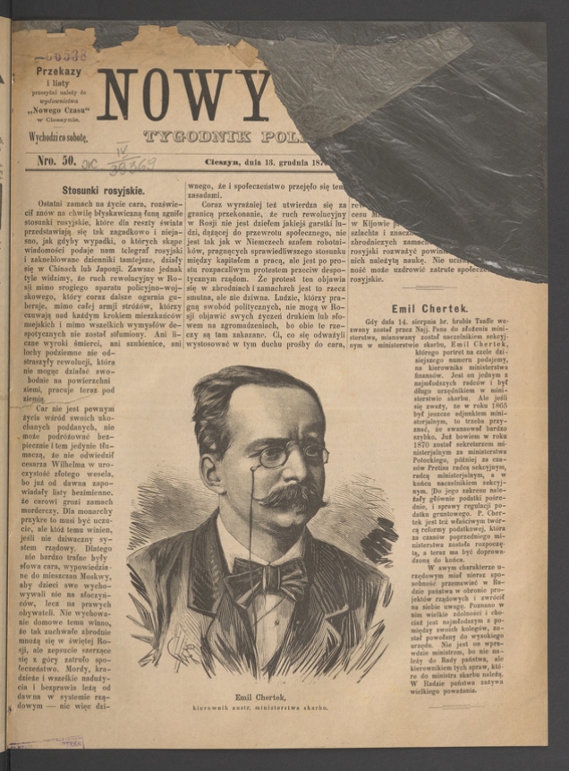 Nowy Czas&nbsp;: tygodnik polityczny. Rocznik&nbsp;3, 1879, numero&nbsp;50