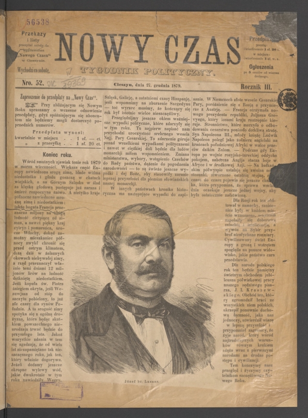 Nowy Czas&nbsp;: tygodnik polityczny. Rocznik&nbsp;3, 1879, numero&nbsp;52