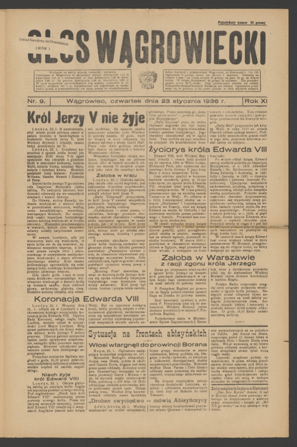 Głos Wągrowiecki. Rok&nbsp;11, 1936, numer&nbsp;9