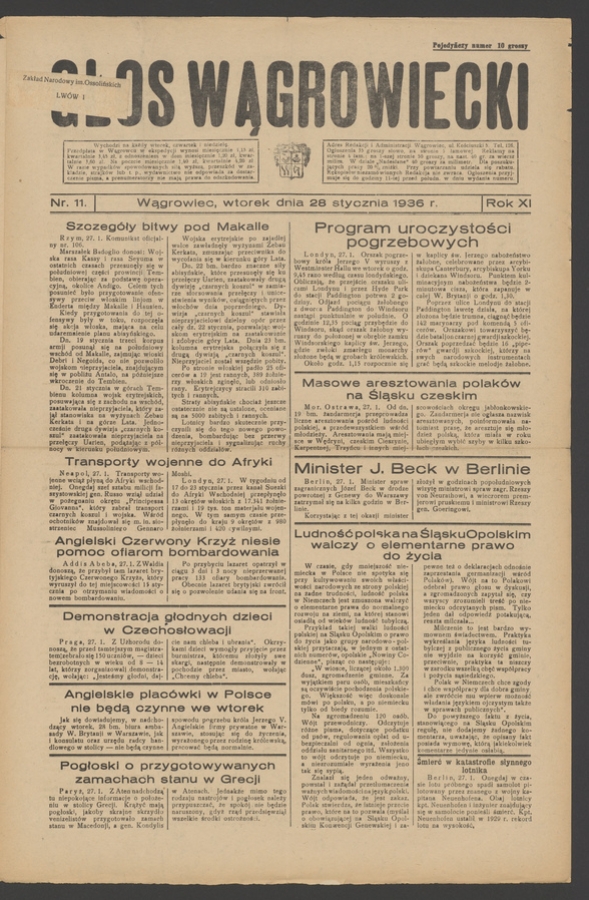 Głos Wągrowiecki. Rok&nbsp;11, 1936, numer&nbsp;11