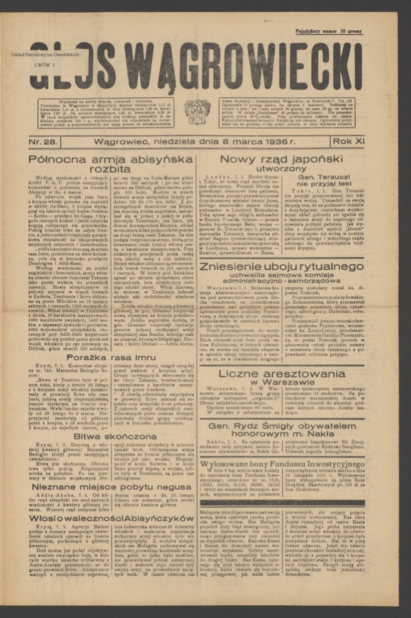 Głos Wągrowiecki. Rok&nbsp;11, 1936, numer&nbsp;28