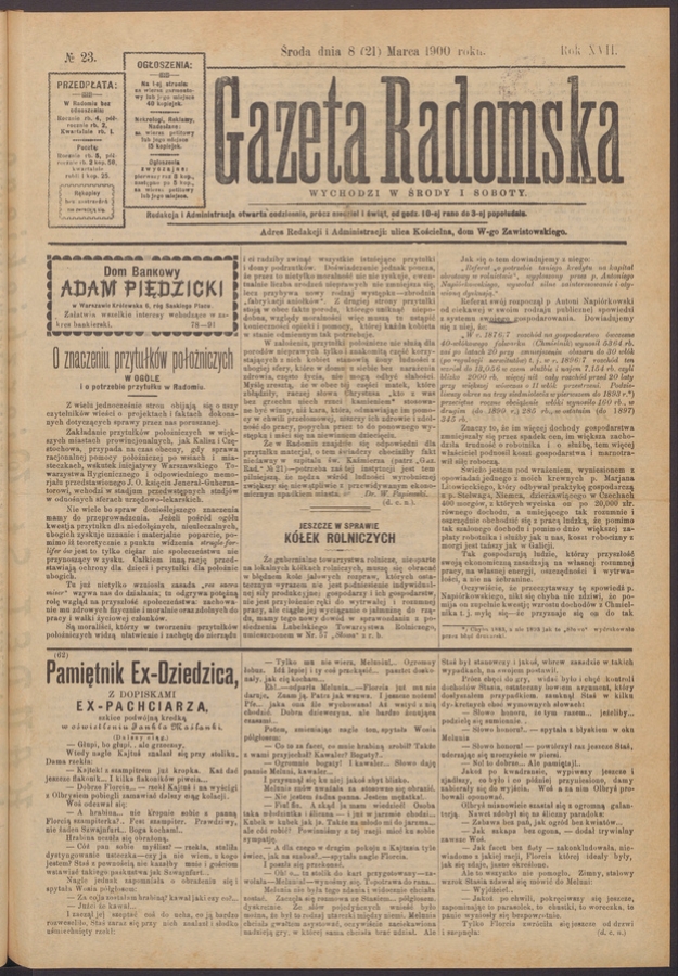 Gazeta Radomska. Rok&nbsp;17, 1900, numero&nbsp;23