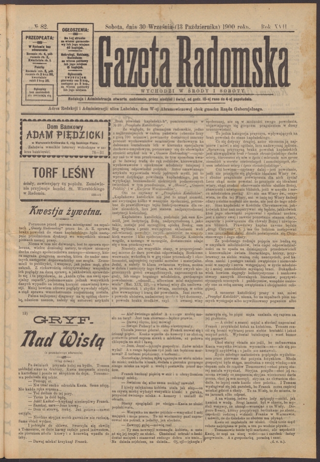 Gazeta Radomska. Rok&nbsp;17, 1900, numero&nbsp;82