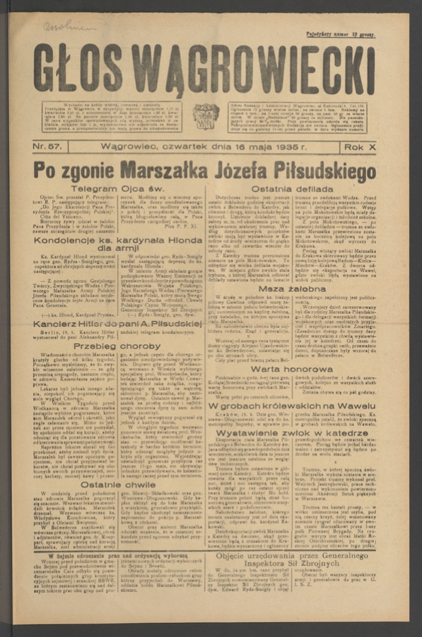 Głos Wągrowiecki. Rok&nbsp;10, 1935, numer&nbsp;57