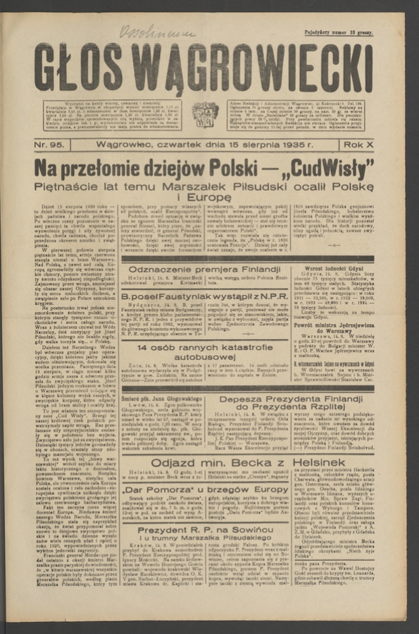 Głos Wągrowiecki. Rok&nbsp;10, 1935, numer&nbsp;95