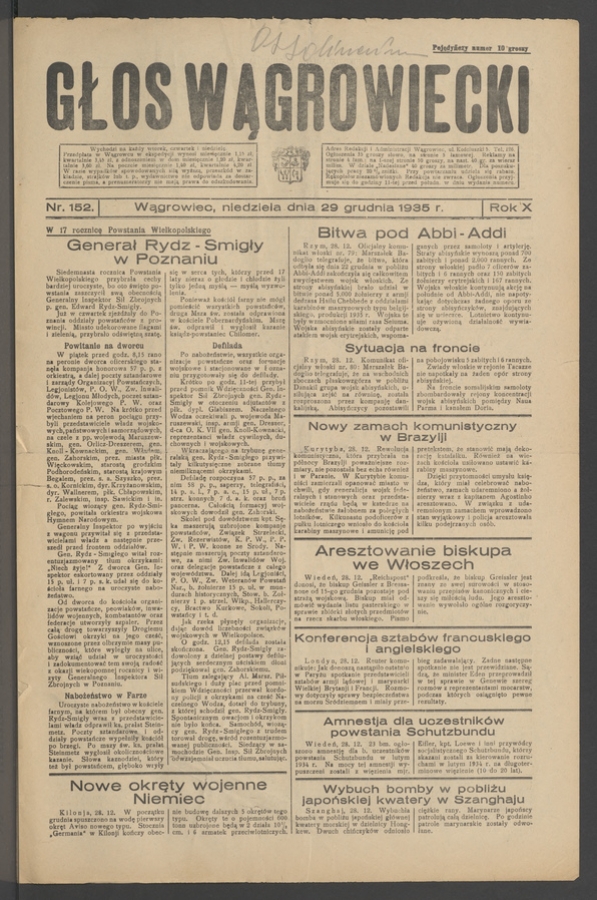 Głos Wągrowiecki. Rok&nbsp;10, 1935, numer&nbsp;152