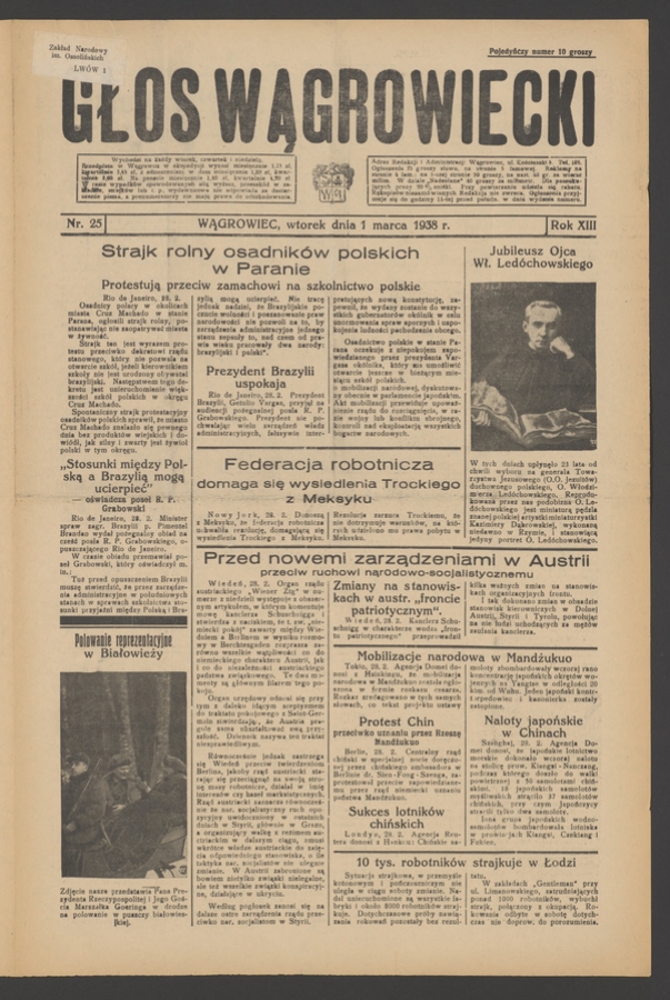Głos Wągrowiecki. Rok&nbsp;13, 1938, numer&nbsp;25